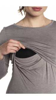 Едноцветна блуза за кърмене с дълъг ръкав
