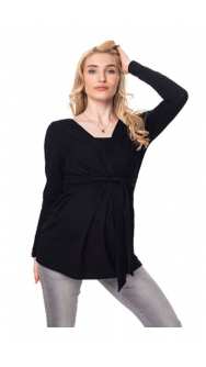 Едноцветна блуза за кърмещи с дълъг ръкав