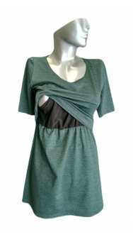 Едноцветна блуза за кърмачки с къс ръкав