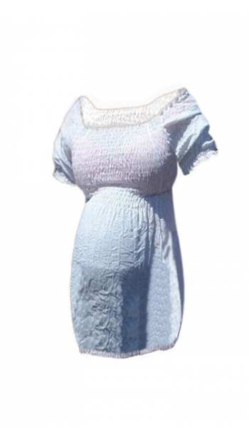 Едноцветна блуза за едри дами с къс ръкав от памук