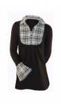 Вградена блуза за едри жени в комбинация с ръкав камбана