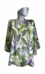 Ефирна блуза за едри жени от шифон на листа