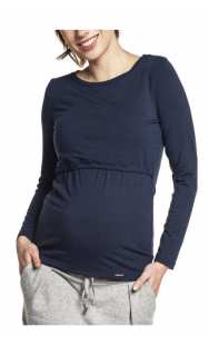 Едноцветна блуза за бременни и кърмещи с повдигаща се платка