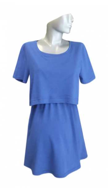 Едноцветна блуза за бременни и кърмещи с къс ръкав