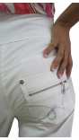 Летен панталон за бременни от бял стреч памук