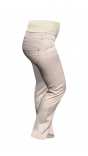 Панталон за бременни скосен крачол от бежов стреч памук