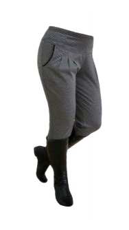 Спортен панталон за бременни по крака от трико в пепит