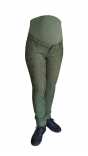 Панталон за бременни клин от зелен стреч памук