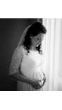 Дълга булчинска рокля за бременни от дантела