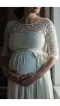Сватбена рокля за бременни от дантела и шифон