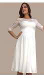 Сватбена рокля за бременни от дантела и шифон