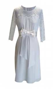 Булчинска рокля за бременни 056 с колан