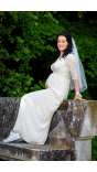 Дълга булчинска рокля за бременни от дантела