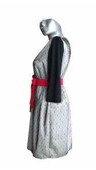 Официална рокля за бременни изработена в комбинация от сатен с мрежа